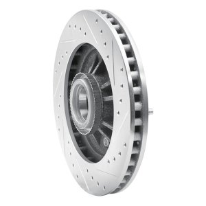 Ford Expedition Brake Rotor (1) - Front Left - R1 Concepts - Drilled & Slotted - Silver - `97-`00